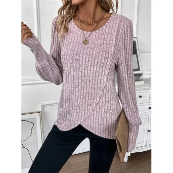 T shirt Tee Women's Pink Blue Gray Plain Casual Fashion Round Neck Regular Fit S