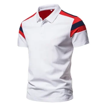 Men's Polo Shirt Golf Shirt Casual Polo Collar Classic Short Sleeve Casual Solid Color Button Front Spring & Summer Regular Fit White Red Navy Blue Polo Shirt