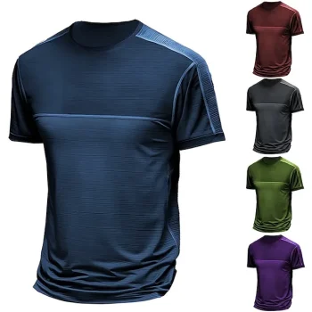 Men's T shirt Tee Moisture Wicking Shirts Tee Top Color Block Graphic Prints Crew Neck Street Vacation Short Sleeves Clothing Apparel Designer Basic Modern Contemporary