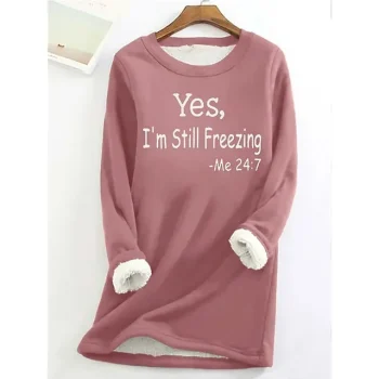 Women's Sweatshirt Pullover Sherpa Fleece Lined Letter Street Casual Black Yellow Pink Fuzzy Round Neck Long Sleeve Top Micro-elastic Fall & Winter