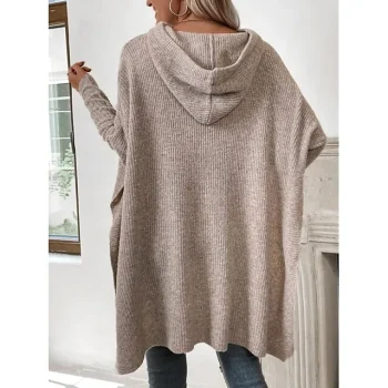 Women's Sweater Dress Jumper Dress Winter Dress Mini Dress Warm Fashion Casual Plain Outdoor Daily Vacation Going out V Neck Long Sleeve Loose Fit Camel S M L